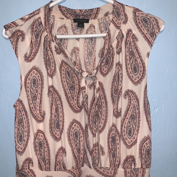 Ann Taylor Cream and Brown Paisley Midi Dress - Picture 4 of 4